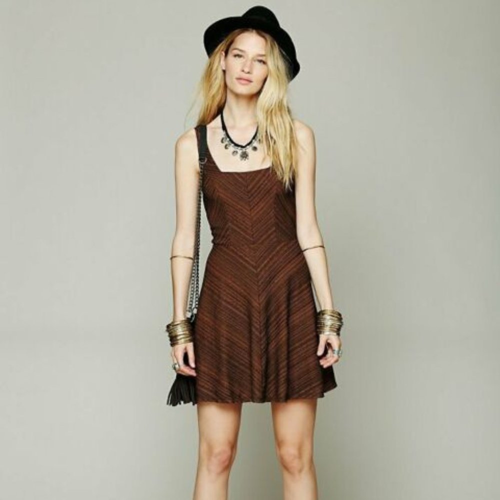 Free People Lace Up Chevron Dress